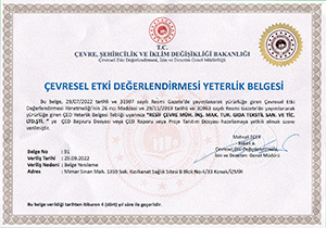 ÇED Yeterlilik Belgesi
