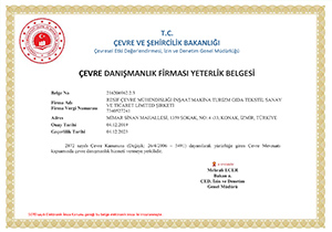 Çevre Danışmanlık Belgesi